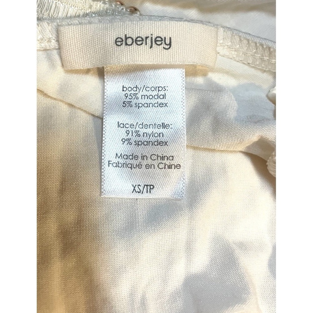 EBERJEY $138 Ivory Naya Lace Teddy Romper Sleepwear Size XS Soft Comfort Elegant - Picture 15 of 15